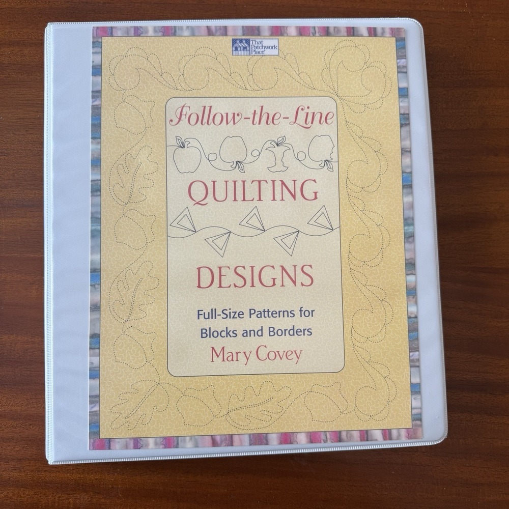 Mary Covey Follow the Line Quilting Pattern Binder Lot‎ 48 Pg Pantograph Designs